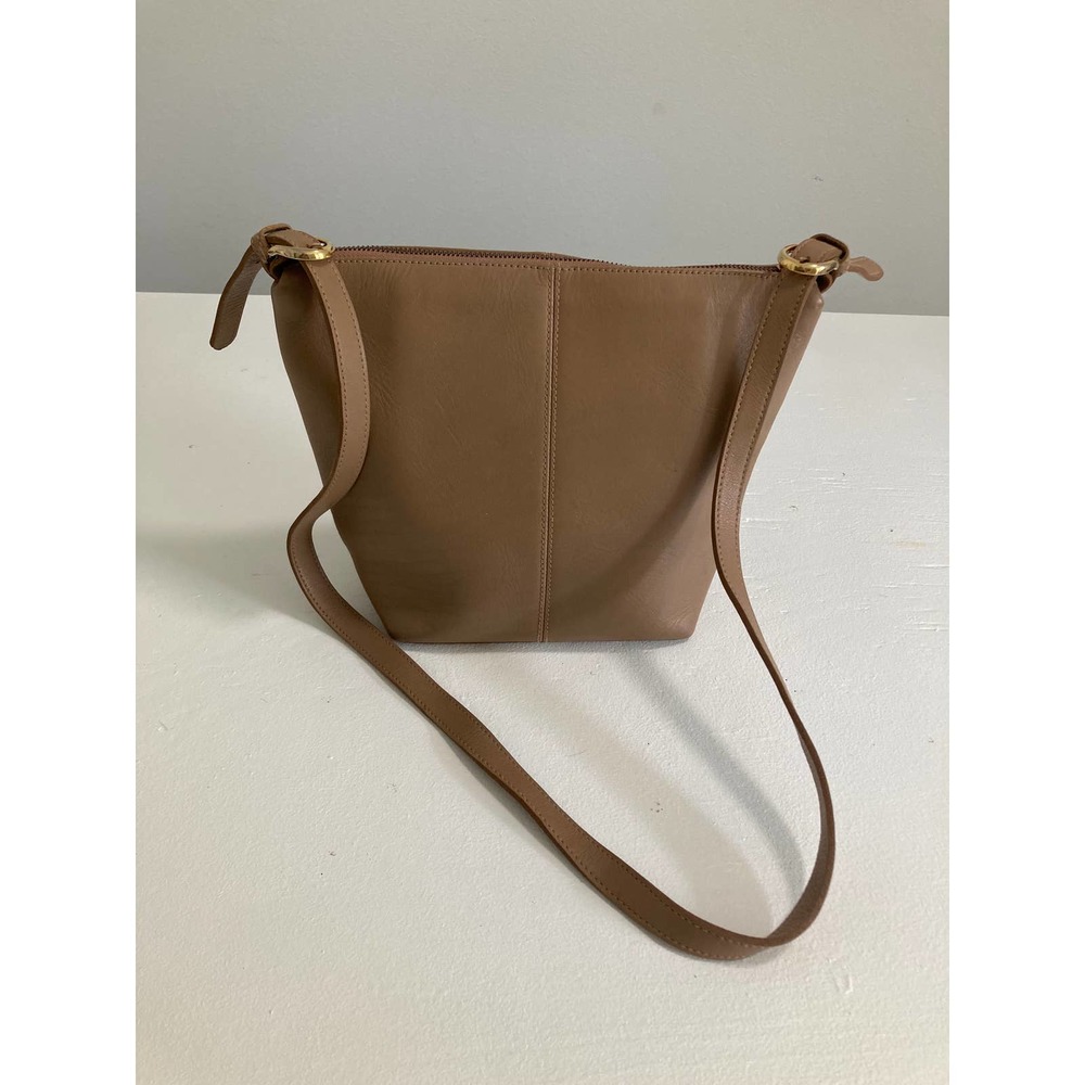 HUNT CLUB Vintage Genuine Leather Crossbody Bag Purse, Light Brown